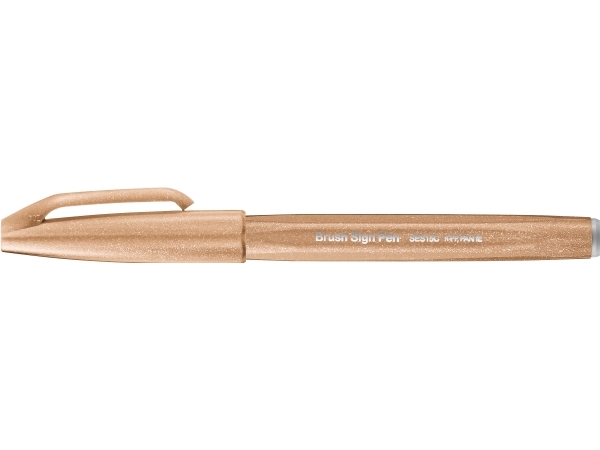 Pentel Brush Sign, Fin, 1 Farver, Brun, Penselspids, 0,5 Mm, 2 Mm