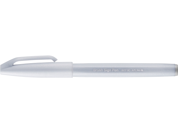 Pentel Brush Sign, Fin, 1 Farver, Lys Grå, Penselspids, 0,5 Mm, 2 Mm