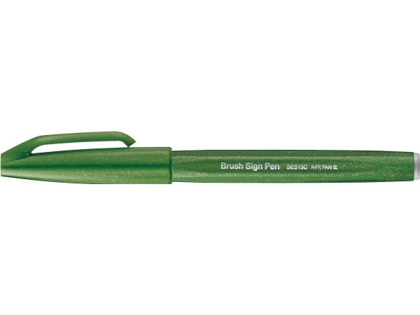 Pentel Brush Sign, Fein, 1 Farben, Grün, Pinselspitze, 0,5 Mm, 2 Mm