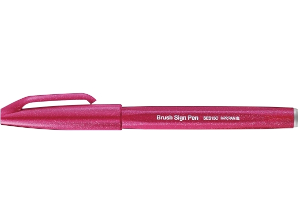 Pentel Brush Sign, Fein, 1 Farben, Rot, Pinselspitze, 0,5 Mm, 2 Mm