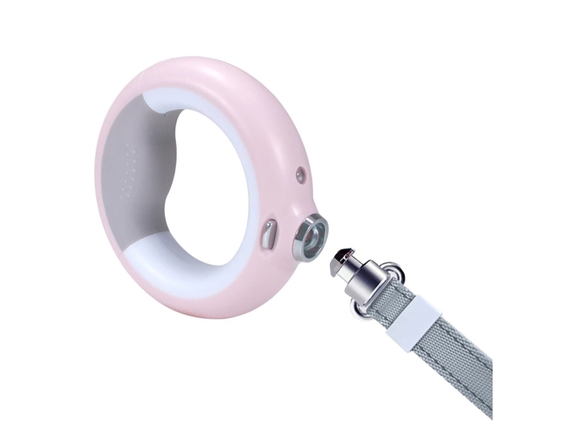 Doggyvillage Kräftige 3-In-1-Hundeleine Mit Led-Taschenlampe, Farbiger Beleuchtung Und Beutelspender - Luminous Leash Mt7127 (Rosa)