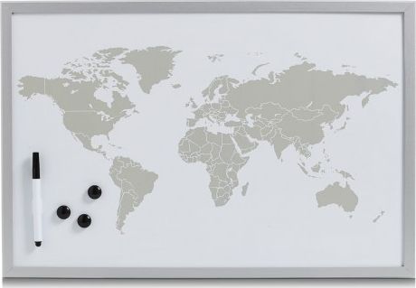 Zeller magnettavla med karta, 60x40cm, aluminium | Möbler - Tavla & Displays - Glastavla | GameStuff