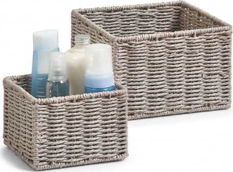 Zeller Zeller, 2 store opbevaringskurve, grå