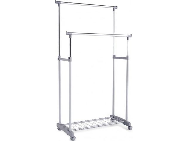 Zeller regulerbar garderobe, 2 stænger, 170 cm