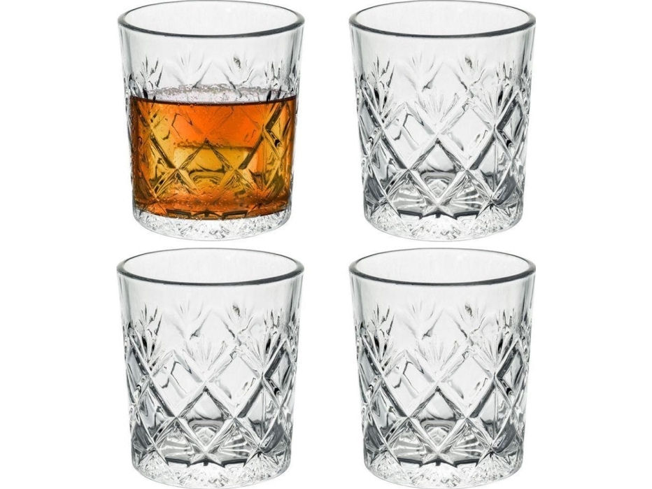 Excellent Houseware Raižyto Stiklo Stiklinės 4Vnt, 230Ml