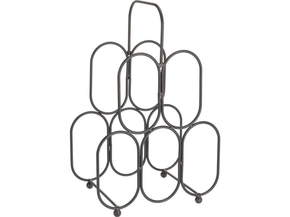 Home Styling Collection Svart metallställ för vin Vinskåp hylla för vinflaskor - 5 flaskor | Bordssättning - Bar & vin - Barutrustning | GameStuff