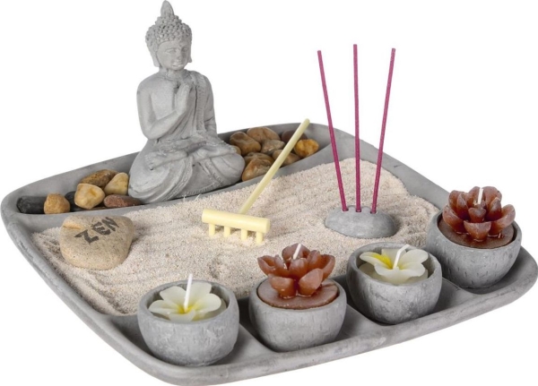 Atmosphera Zen-Garten Mit Buddha-Figur 23X23 Cm
