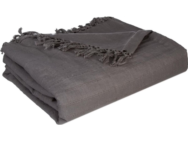 Atmosphera Tagesdecke 230X250 Quasten Graphit