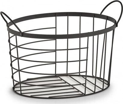 Zeller opbevaringskurv, metal, sort, 35x23,5x23 cm