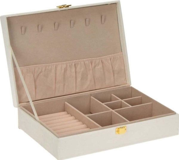 Home Styling Collection Vitt smyckeskrin, låsbar klockförvaring, skrin, koffert, fodral | Baby & barn - Dekoration - Dekorationer för hemmet | GameStuff