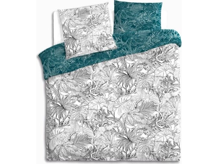 Dekoracja Domu Cotton Dvipusis medvilninis patalynės komplektas dailiu augaliniu raštu, dydis 240 cm x 220 cm
