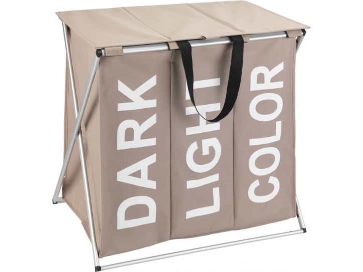 Wäschekorb Wenko Trio Top 57X38 Cm Beige Polyester