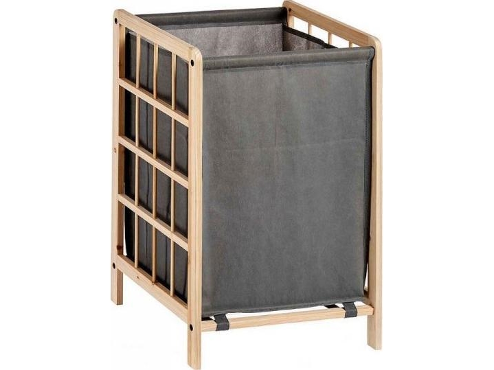 Bigbuy Home Wäschekorb Grau Holz Material (33 X 60 X 39,5 Cm)