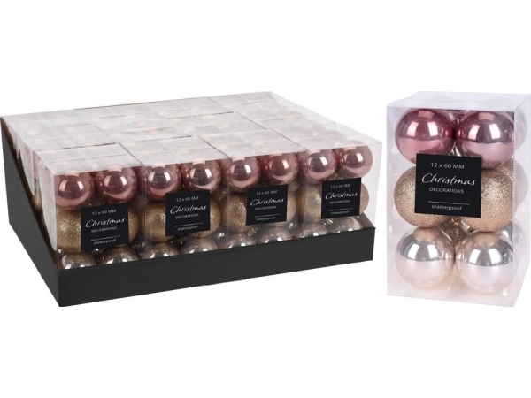 Affek Design KPL.12 BOMBEK 6CM MÅNGFÄRGAD | Julen - För julgranen - Julgransdekorationer | GameStuff