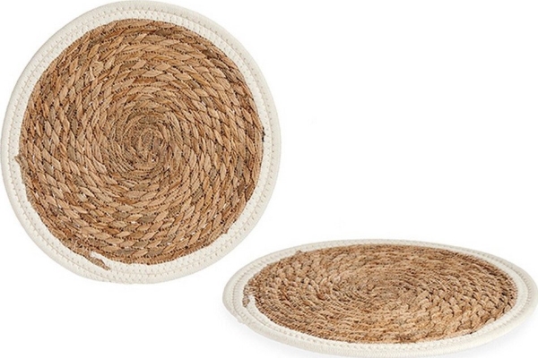 Bigbuy Home Tischauflagen Braun Weiß Naturfaser ( 30 Cm)