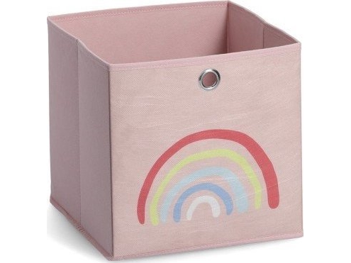 Zeller opbevaringskasse “Rózana tecza”, stof, lyserød