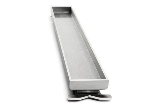 Unidrain HighLine-kasetti - Ruostumaton teräslinja: L1000mm H 10mm tyhjennysliitäntää varten