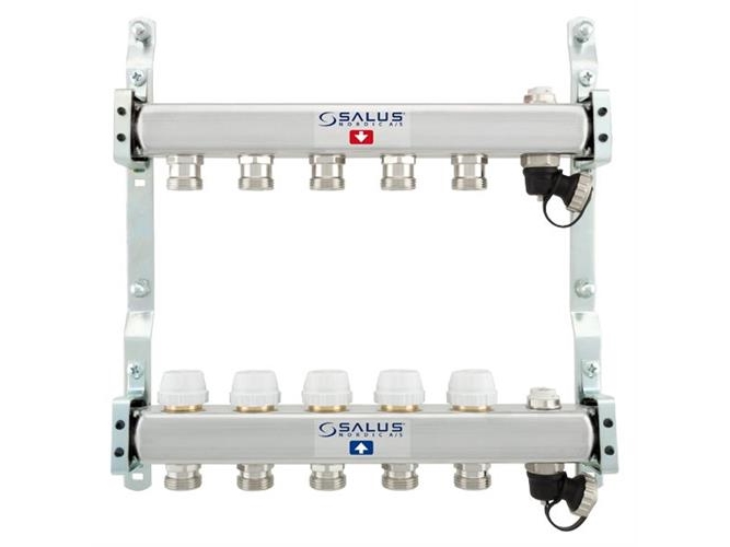 SALUS Gulvvarmemanifold til 3 kredse i rustfristål | VVS Artiklar - Uppvärmning - Golvvärme | GameStuff