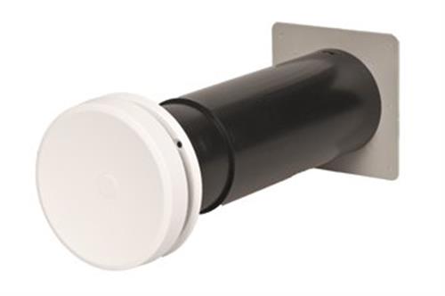 Duka friskluftventil, Ø75 mm, 230-350 mm, komplet med tallerkenventil