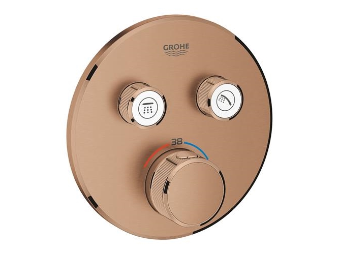 GROHE Grohtherm SmartControl brus Forplade, Termostat med 2 ventiler, børstet warm sunset