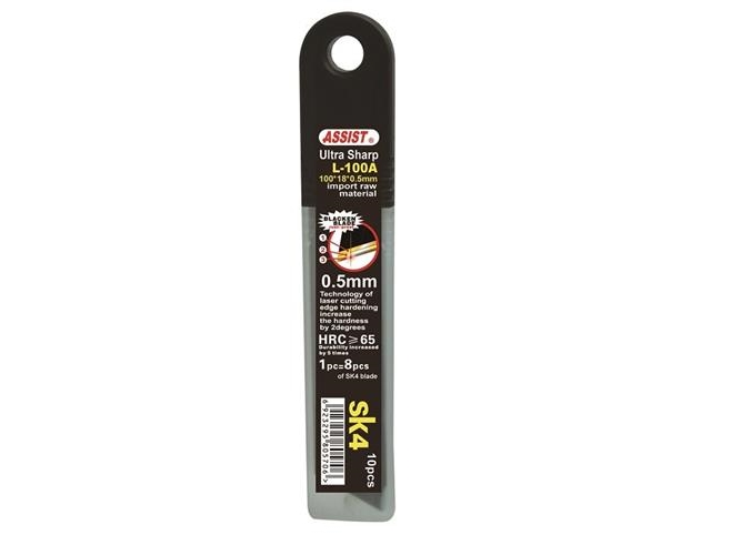 Tajima Trading knivblad, Assist, 18 mm, sort coated