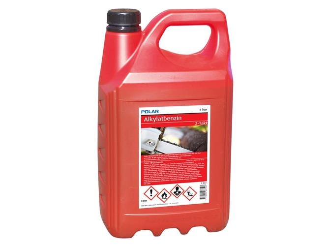 Polar alkylatbenzin 5L 2-takt benzin forblandet med olie, til bla. plæneklipper/motorsav