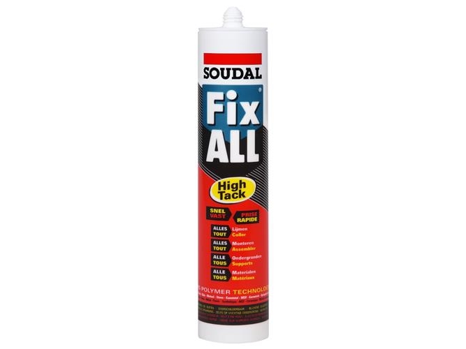 SOUDAL Fugemasse Fix All High Tack hvid 290ml patron høj kvalitets 1-komponent fugemasse med stor hæftekraft, baseret på MS-Polymer