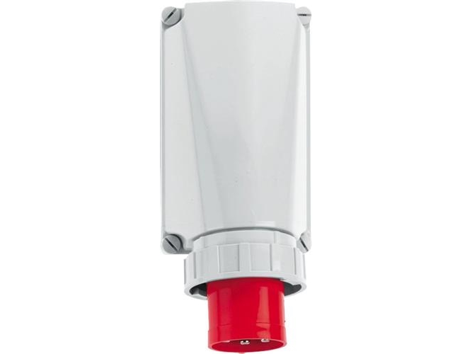 CEE Pistorasia 5P 125A 380v H6 IP67 punainen