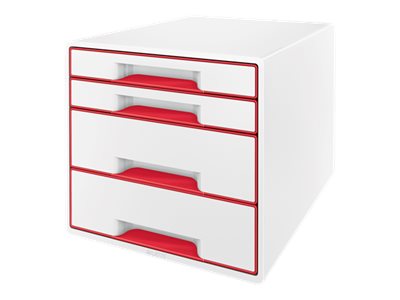 Schreibtisch Cube Leitz Wow 4 Schubladen Weiß/Rot