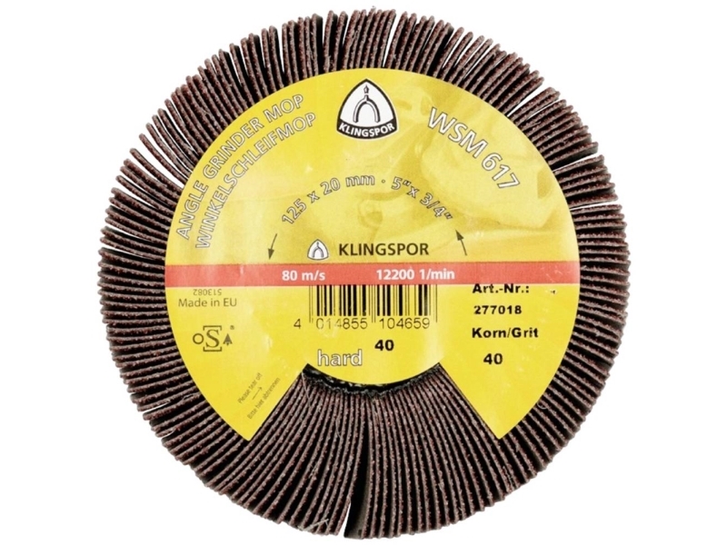 Klingspor Montuotas Atvartas Ratas 125Mm Wsm617 Gr. 40