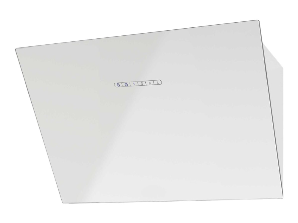 EICO Unique Collection EicoE25 60 W - Hætte - skorsten vinklet - bredde: 60 cm - dybde: 42.5 cm - udtrækning og recirkulation (-) - med intern motor - hvid/optisk hvidt glas