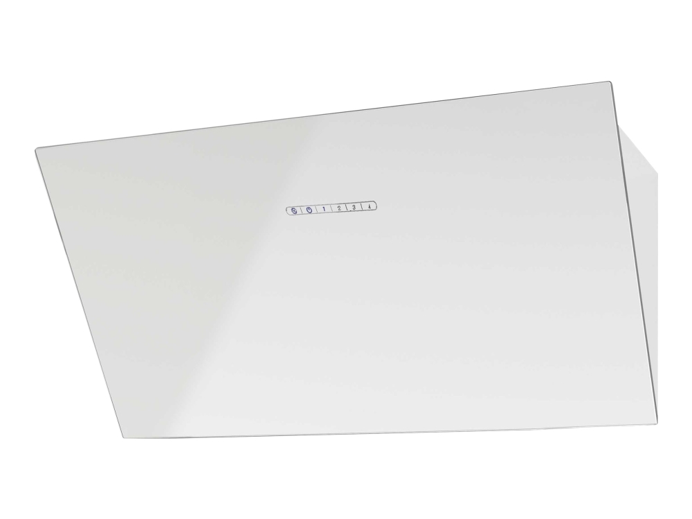 EICO Unique Collection EicoE25 80 W - Hætte - skorsten vinklet - bredde: 80 cm - dybde: 42.5 cm - udtrækning og recirkulation (-) - med intern motor - hvid/optisk hvidt glas