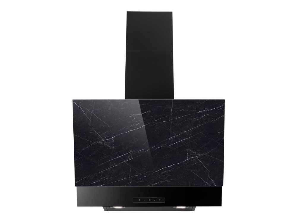 EICO Udine 60 - Panser - skorsteinvinklet - bredde: 60 cm - dybde: 42.9 cm - ekstraksjon og resirkulasjon (med ekstra sett for ekstraksjon og resirkulasjon) - med intern motor - black stone