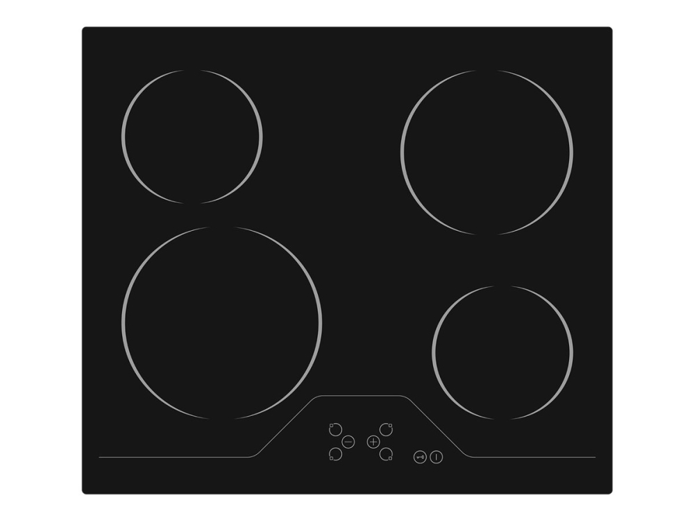 EICO Unique Collection 60 HP-2 - Keramisk komfyrtopp - 4 plater - Nisje - bredde: 56 cm - dybde: 49 cm - med linjal - svart