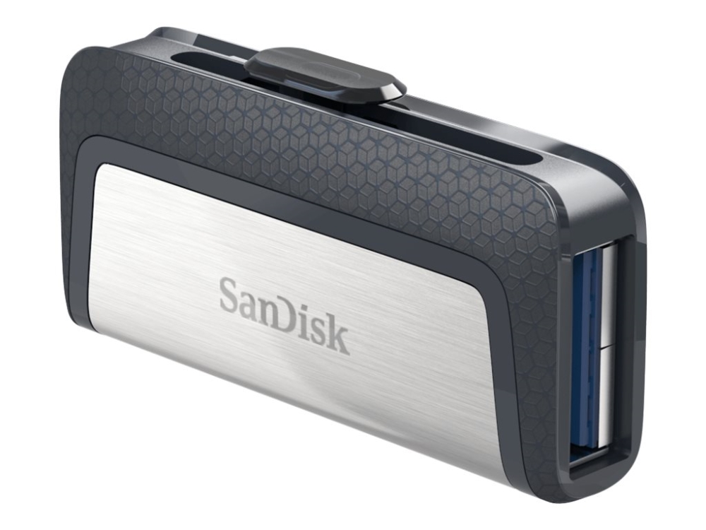 USB stik SanDisk Ultra Dual Drive USB-C 128 GB (USB-A/USB-C, 3.2 Gen 1) - sort/sølv