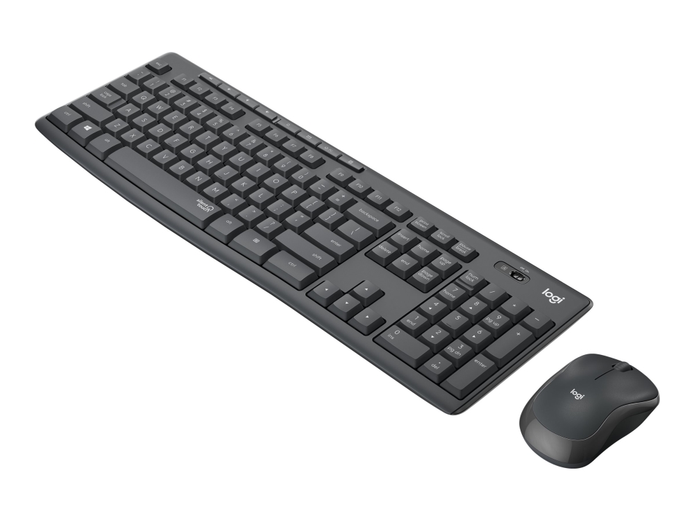 Logitech Mk295 Silent - Sæt Med Mus Og Tastatur - Trådløs - 2.4 Ghz - Us International - Grafit
