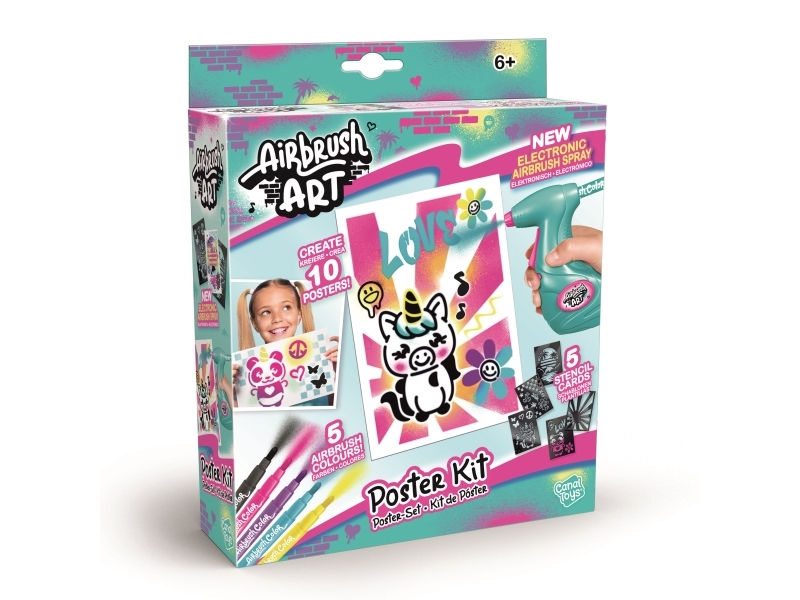 Canal Toys Airbrush Art - Poster Creation malersæt, hvid 20 × 6 × 25 cm
