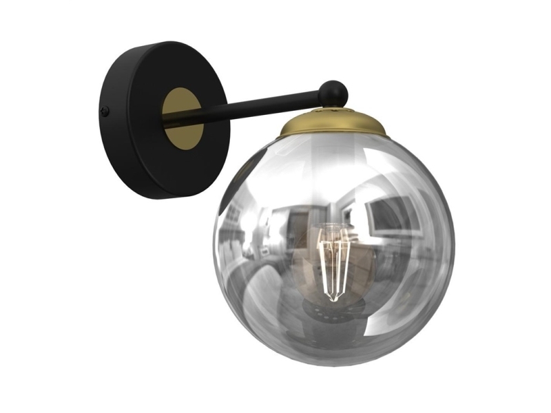 Wall Lamp Milagro Reflex 1 X E14 Max 40w Black/gold 14 X 21 X 21 Cm