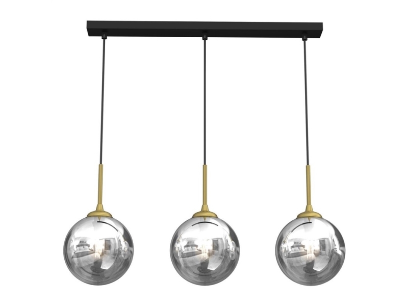 Pendant Lamp Milagro Reflex 3xe14 Max 40w Black/gold Color 70x25xmax 90cm