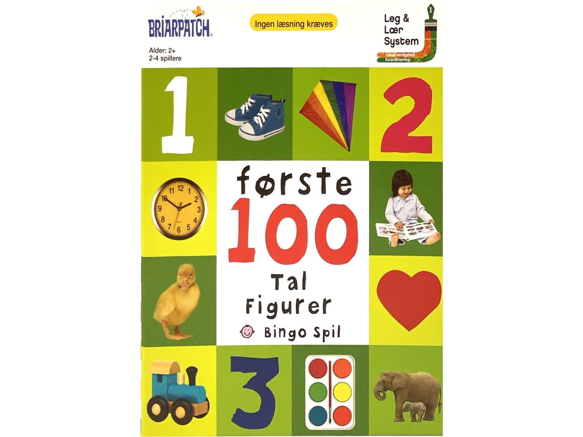 Mine første 100 tal, former og farver spil. Dansk sprog.