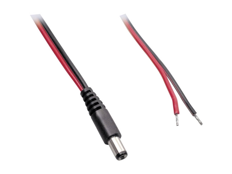 Bkl Electronic Lavvoltstilslutningskabel Lavspændingsstik - Åben Ende 5.50 Mm 2.10 Mm 0.50 M 1 Stk
