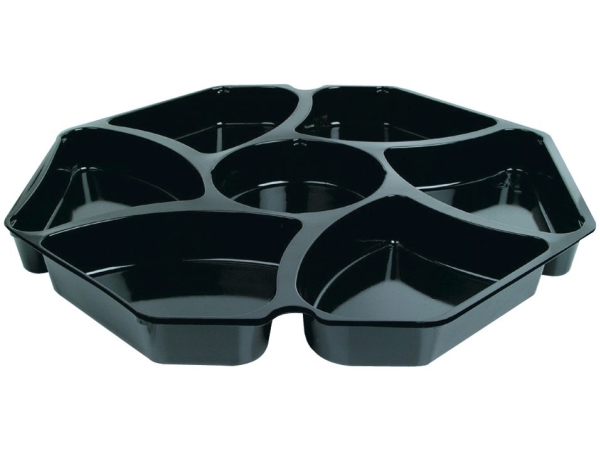 Multibox 7-rum 280x280x30 mm insats PS svart - (kartong med 150 st.) | Catering - Matförpackning - Dispensrar, behållare & Matförvaring | GameStuff