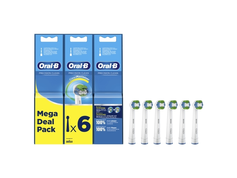 Oral-B Precision Clean 80339528, 6 stk, Hvid, CleanMaximiser, Tyskland, Oral-B, 32,7 g