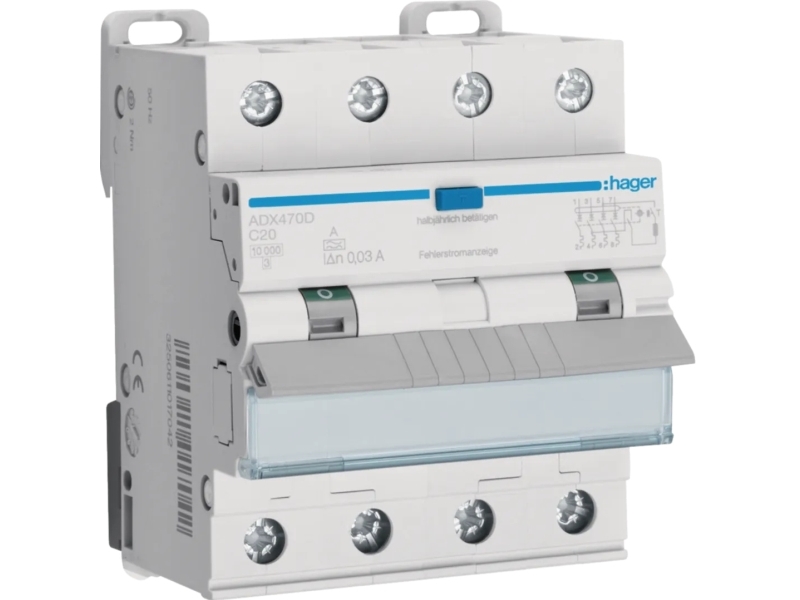 Hager Adx470d, Miniature Strømafbryder, Ip2x