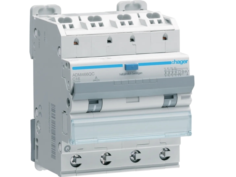 Hager Adm466qc, Miniature Strømafbryder, Ip2x