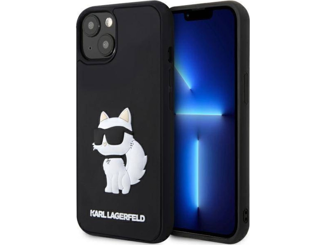 Karl Lagerfeld Hartcase Für Apple Iphone 14 Plus / 15 Plus 6,7" Schwarz Rubber Choupette 3