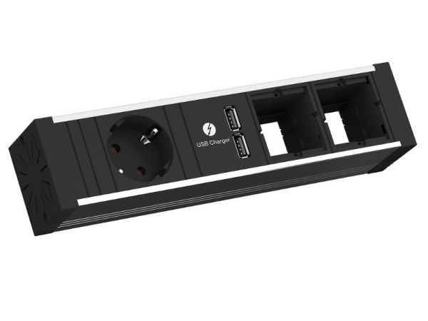 Bachmann Venid, 0,2 M, Drinnen, Typ F, Typ G, Aluminium, Schwarz