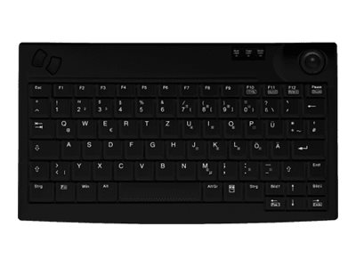Contour Active Key Industrial Ak-440-Tu - Tastatur - Medicinsk, Hygiejnisk Design - Mini - Med Trackball - Usb - Azerty - Fransk - Sort