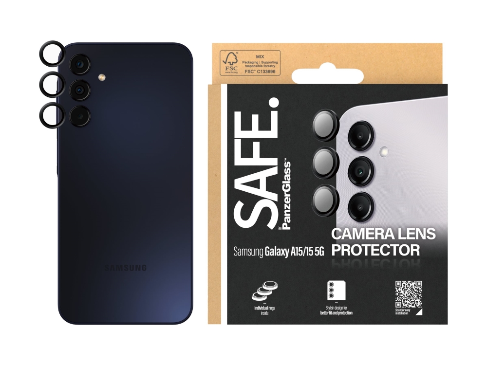 Safe. By Panzerglass - Objektiv Beskyttelse For Mobiltelefon - Sort - For Samsung Galaxy A15, A15 5G