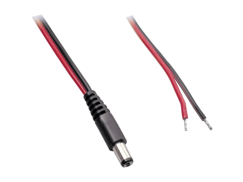 Bkl Electronic Lavvoltstilslutningskabel Lavspændingsstik - Åben Ende 5.50 Mm 2.10 Mm 0.50 M 1 Stk